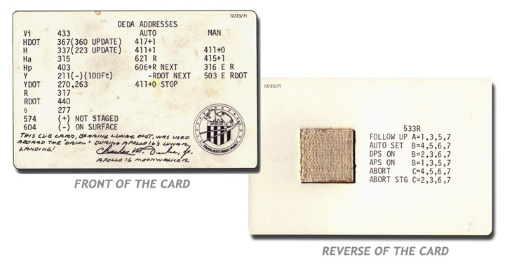 Apollo 16 Lunar Surface Abort Card